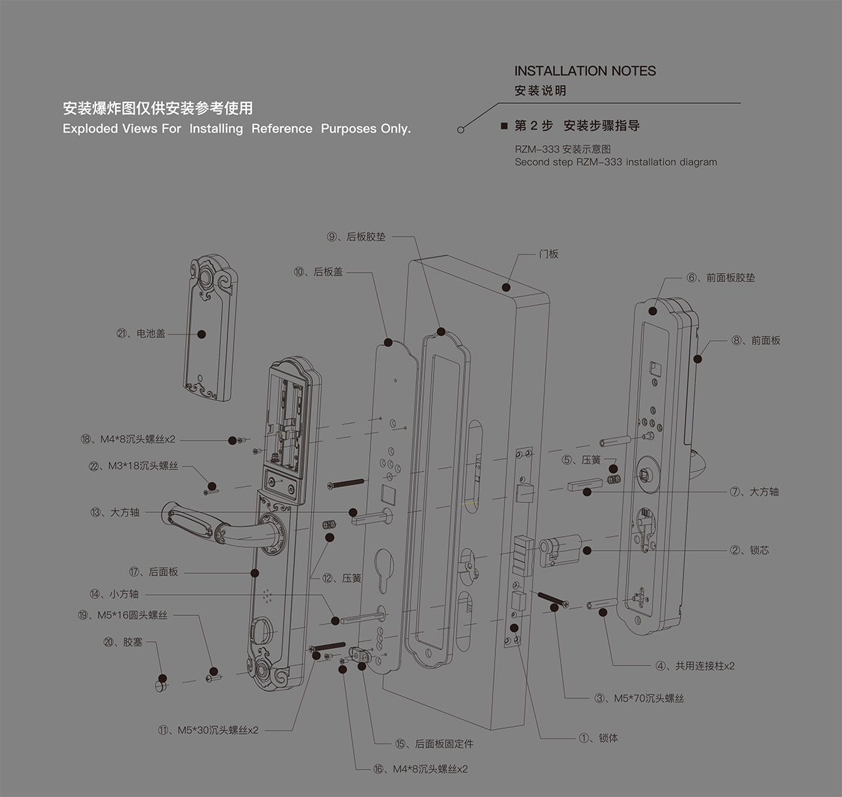 RZM-333HG指纹感应密码锁