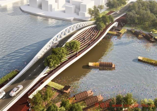 MVRDV公布了上海80米长的曙光桥设计方案