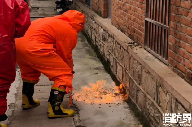 马蜂住进家属院 消防火攻处置