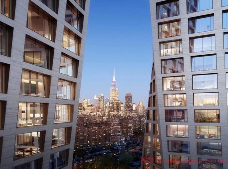 BIG在纽约建造的两座扭曲塔楼