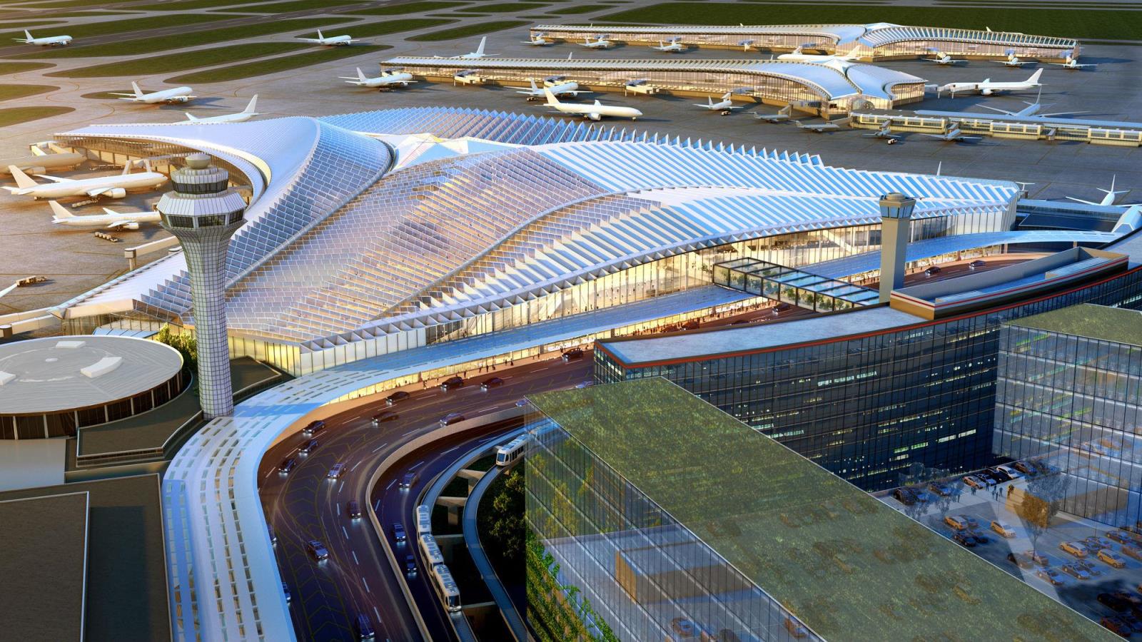 领导设计的芝加哥奥黑尔国际机场新的航站和广场