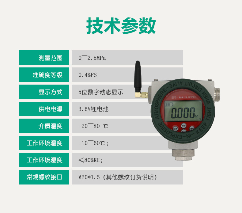 防爆型无线远传报警数显液位计(EX)